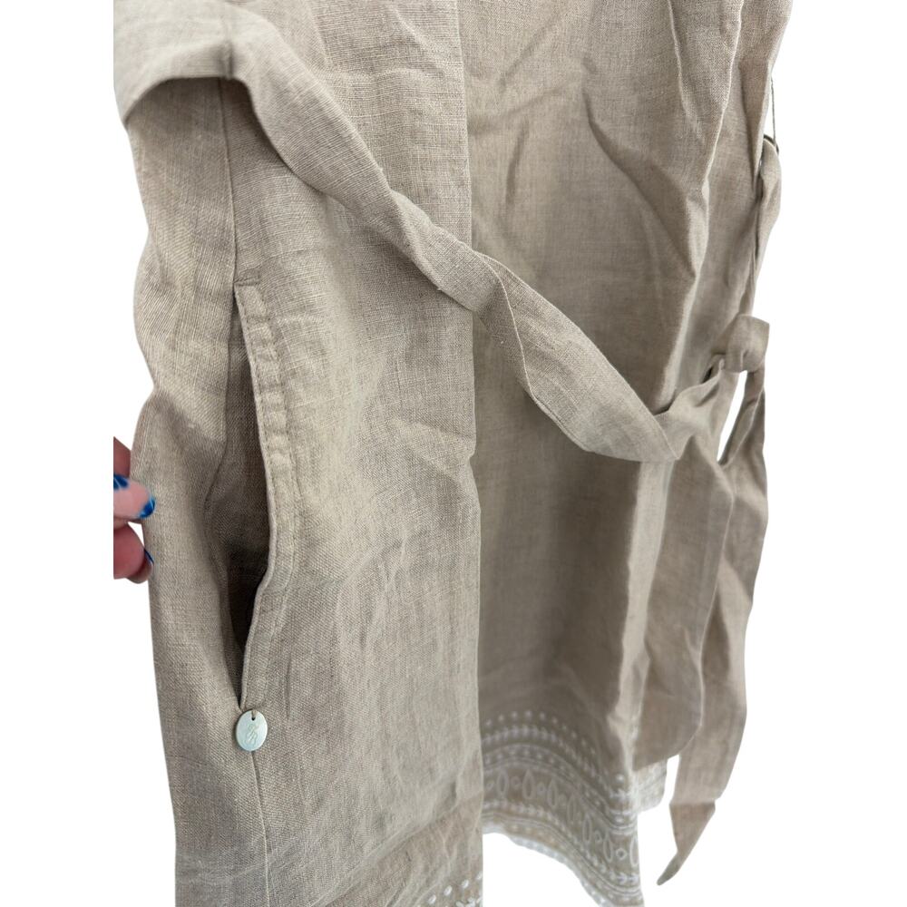Tommy Bahama Natural Linen Two Palms Embroidered Linen Shift Dress Size S - Picture 8 of 10